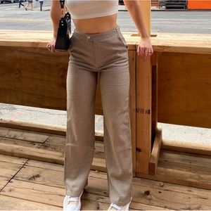 Plaid Wide Leg Pants